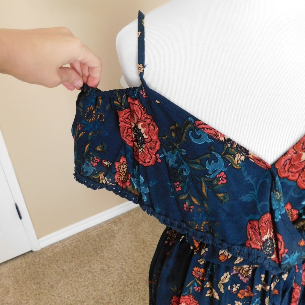 Xhilaration Navy Blue - Floral Dress - Picture 3 of 7